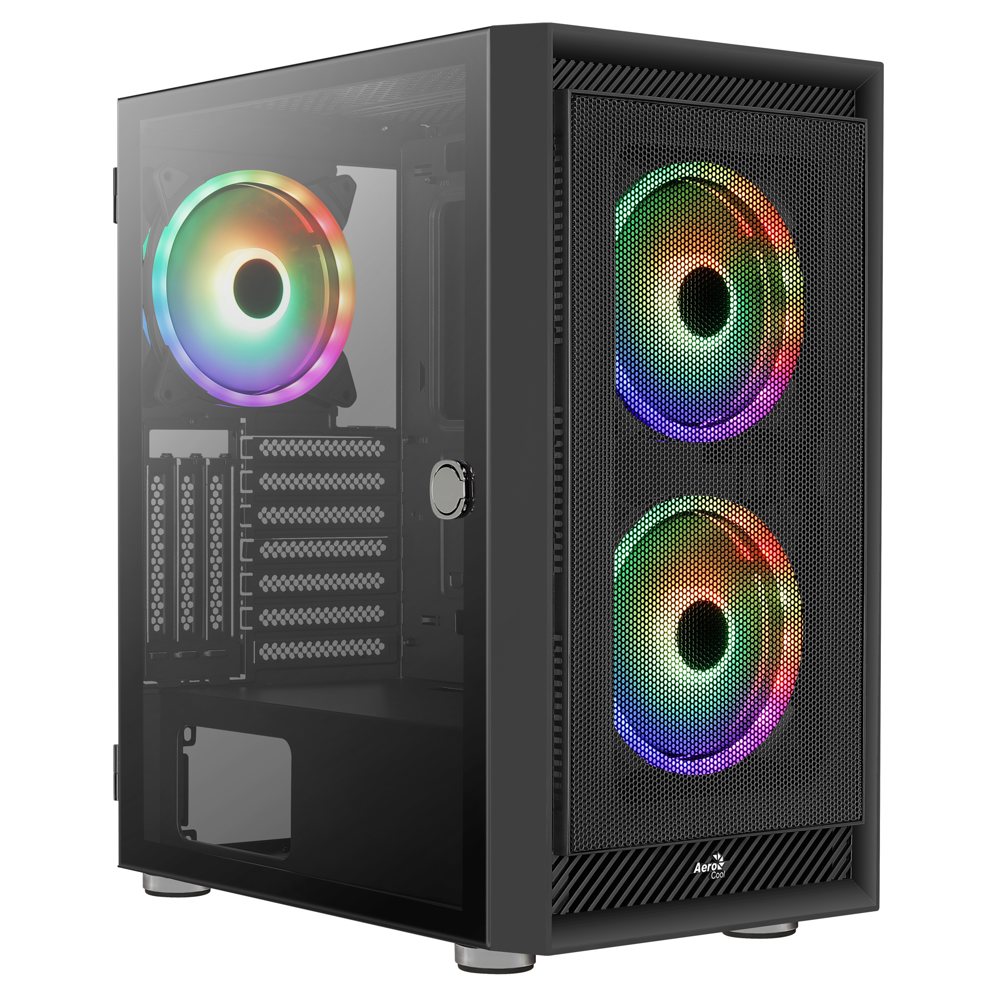 AeroCool Graphite ARGB - Schwarz - Glasfenster