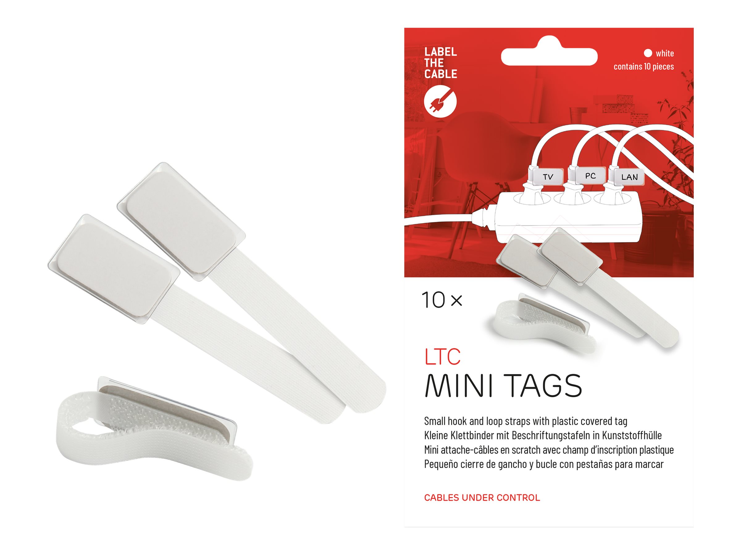 Label-the-cable LTC MINI TAGS - Draht-/Kabel-Marker - 9 cm - weiß (Packung mit 10)