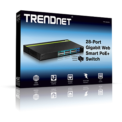 TRENDnet TPE TPE-2840WS 28-Port Gigabit Web Smart PoE+ Switch - Switch - managed - 4 x 10/100/1000 (PoE+)