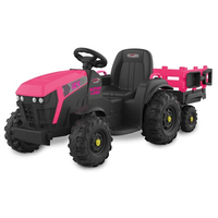 Jamara Ride-on Traktor Super Load mit Anhänger 12V pink
