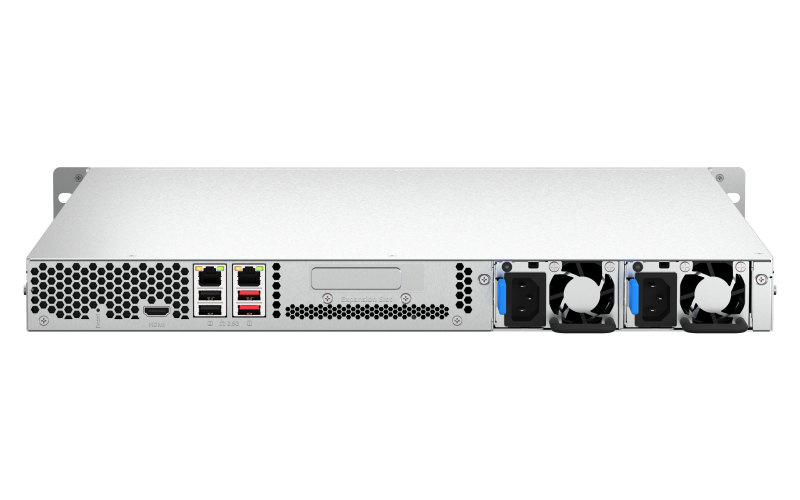 QNAP TS-464U-RP-8G 1U 4Bay 8 GB RPS 2x2.5GbE (2.5G/1G/100M/10M) - QNAP TS-464U-RP-8G 1U 4-Bay rackmount NAS