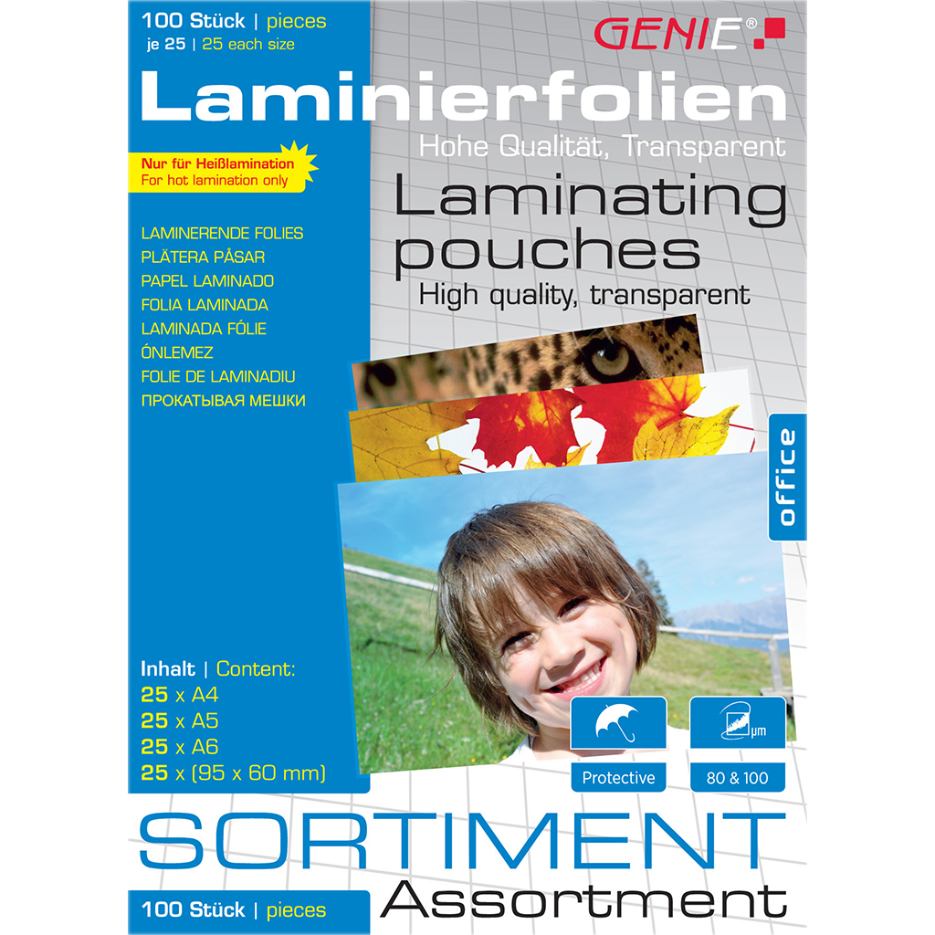Sortimentspack (sortiert) 100 Stück - Transparent - Thermodruck - 0,08 mm - 216 mm - 303 mm - 650 g