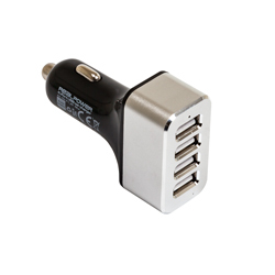 Ultron Realpower 4-Port USB car charger - Auto-Netzteil - 2400 mA - 4 Ausgabeanschlussstellen (4 x USB)