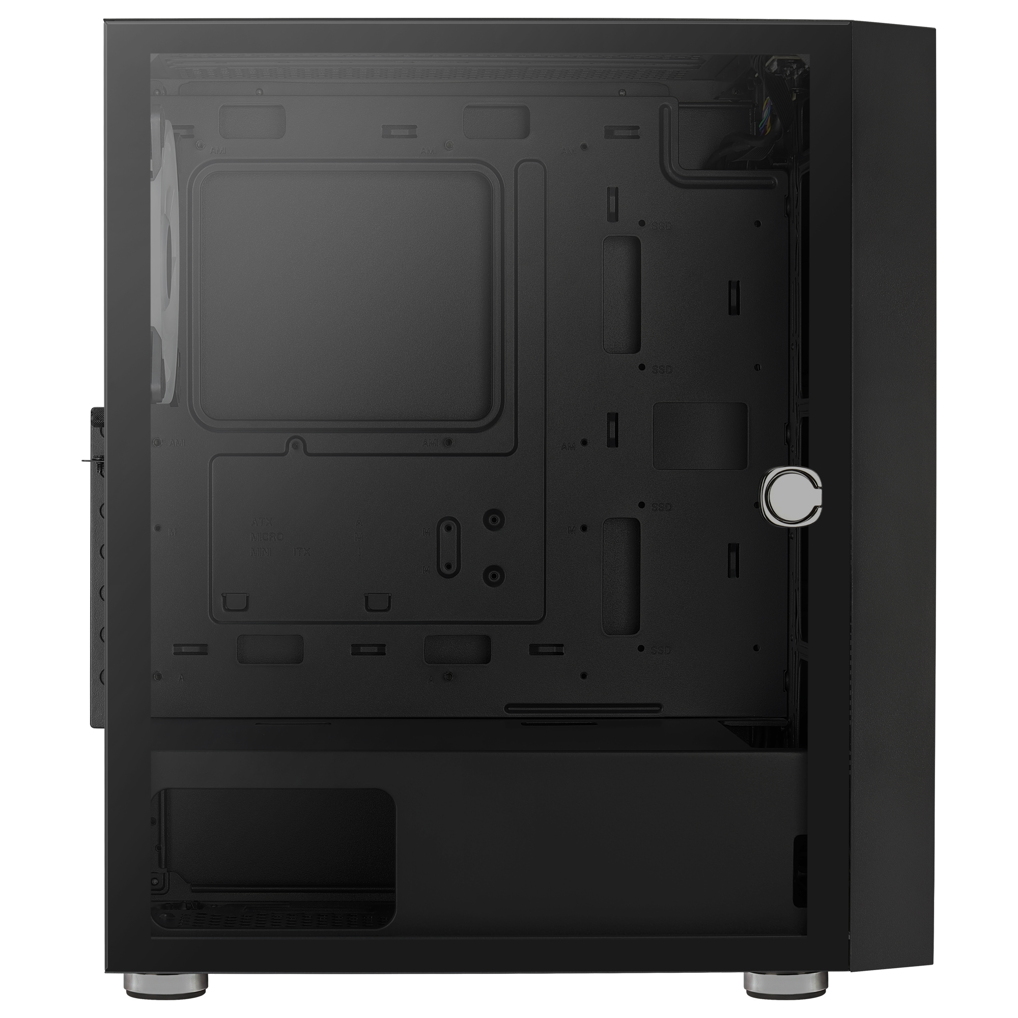 AeroCool Graphite ARGB - Schwarz - Glasfenster