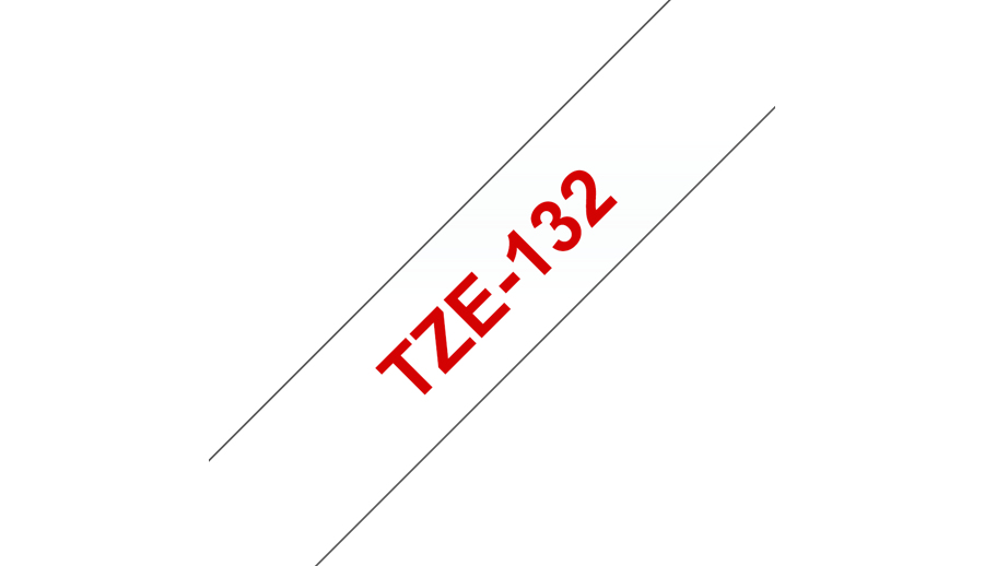 Brother TZe-132 - Rot auf durchsichtig - Rolle (1,2 cm x 8 m)