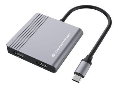 Conceptronic Adapter USB-C->2xHDMI USB-C PD 1xUSB3.0 0.25 gr - Adapter