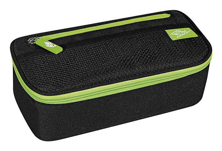 Mäppchen Schlamperbox Reißverschlussfach schwarz/hellgr