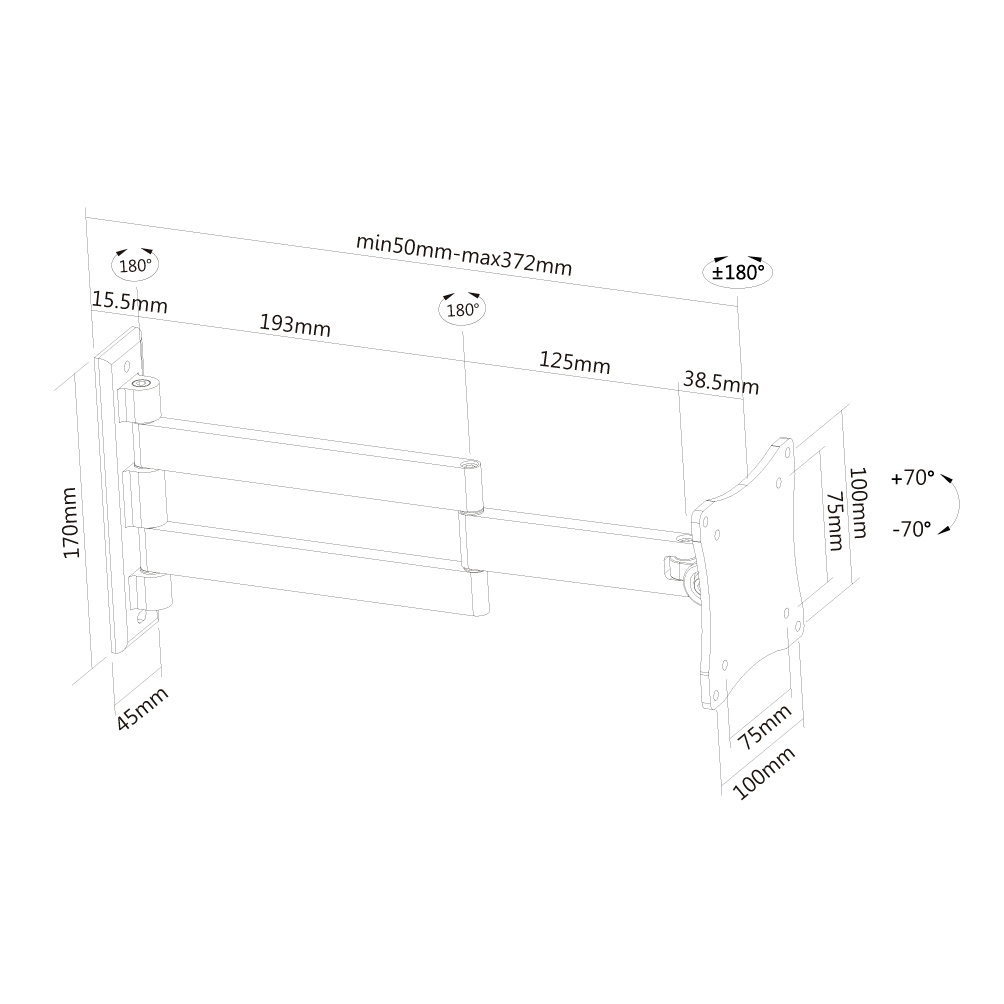 Neomounts by Newstar | WAH 10"-27" 1TFT 3Gelenkge sil. Max.12kg