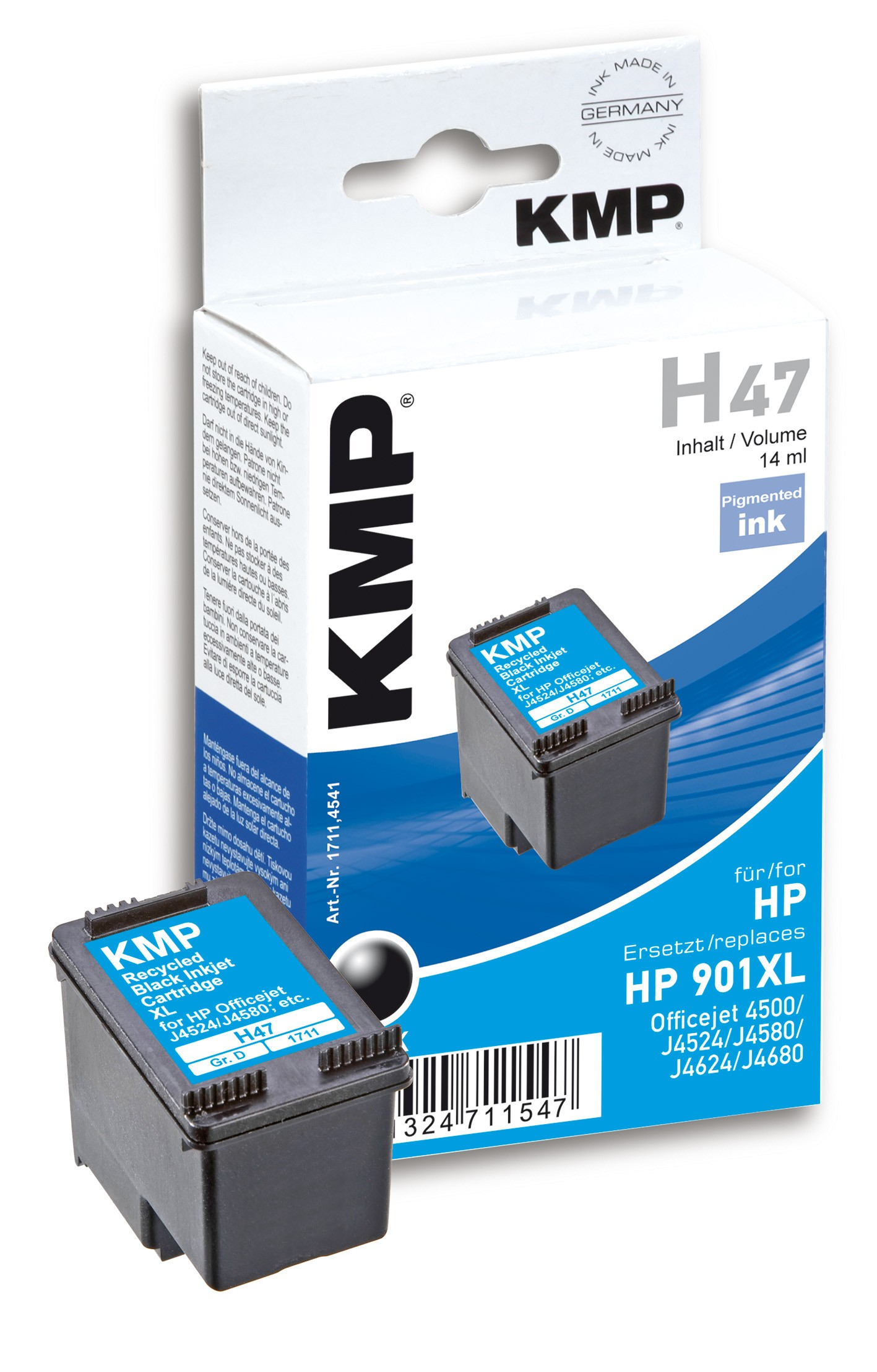 KMP H47 - 14 ml - Schwarz - compatible - Tintenpatrone