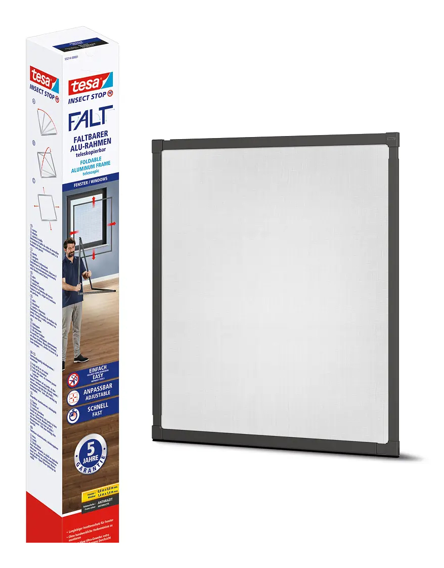 Fliegengitter ALU FALT Faltrahmen 1,4x1,4m anthrazit