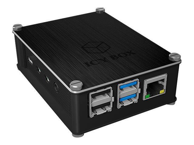ICY BOX | Gehäuse für Raspberry Pi® 4, Aluminium Cover und Seitengitter | black