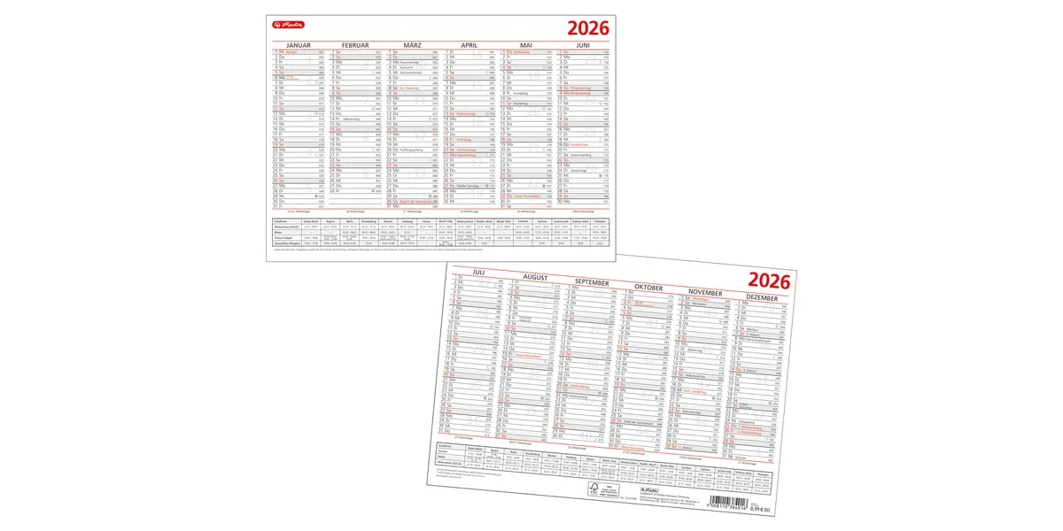 Tafelkalender A4, 2026