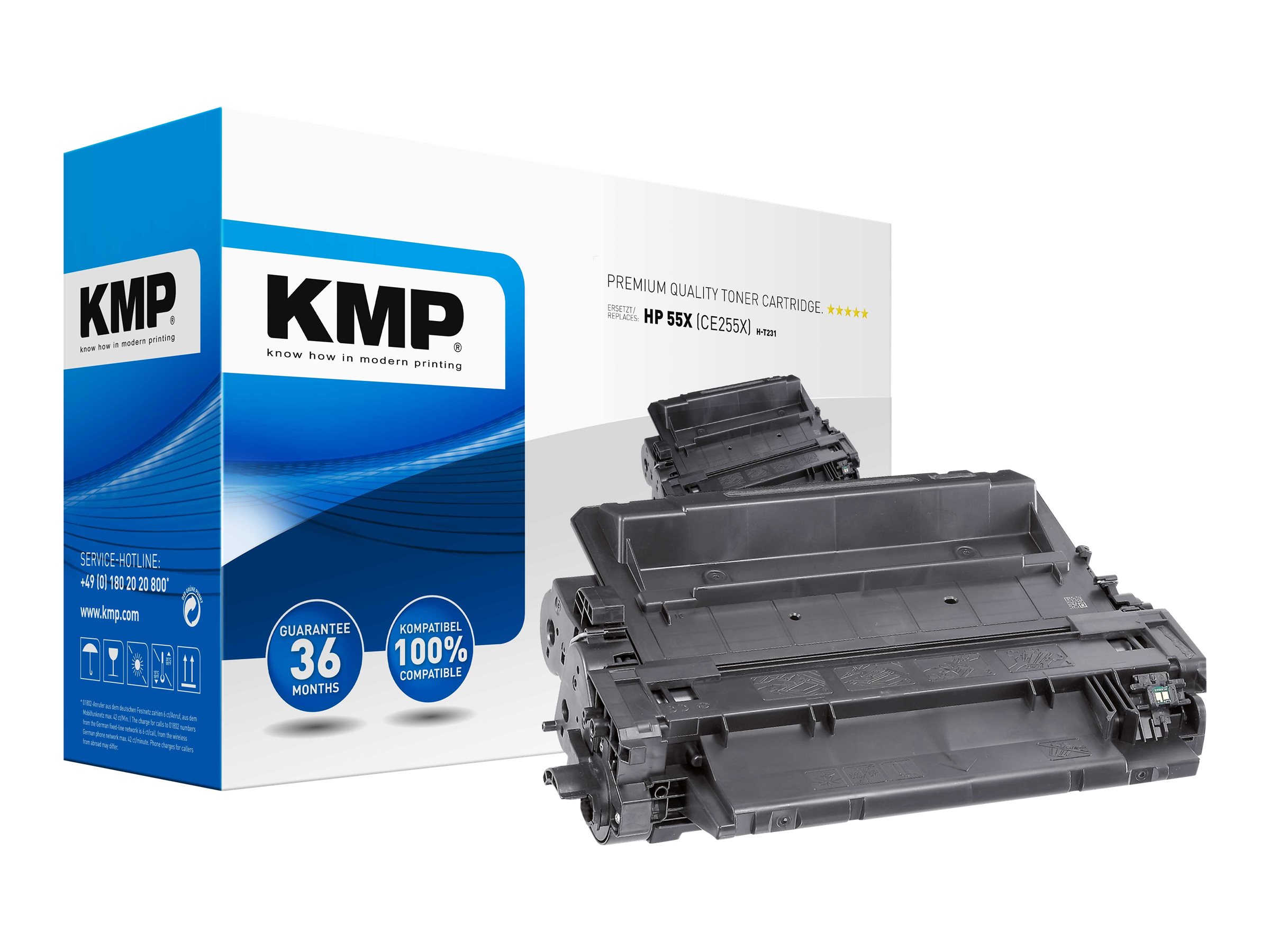KMP H-T231 - Mit hoher Kapazität - Schwarz - kompatibel - Tonerpatrone (Alternative zu: HP CE255X, HP 55X)