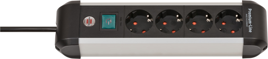 Steckdosenleiste Premium-ALU-Line 4fach 1.8m