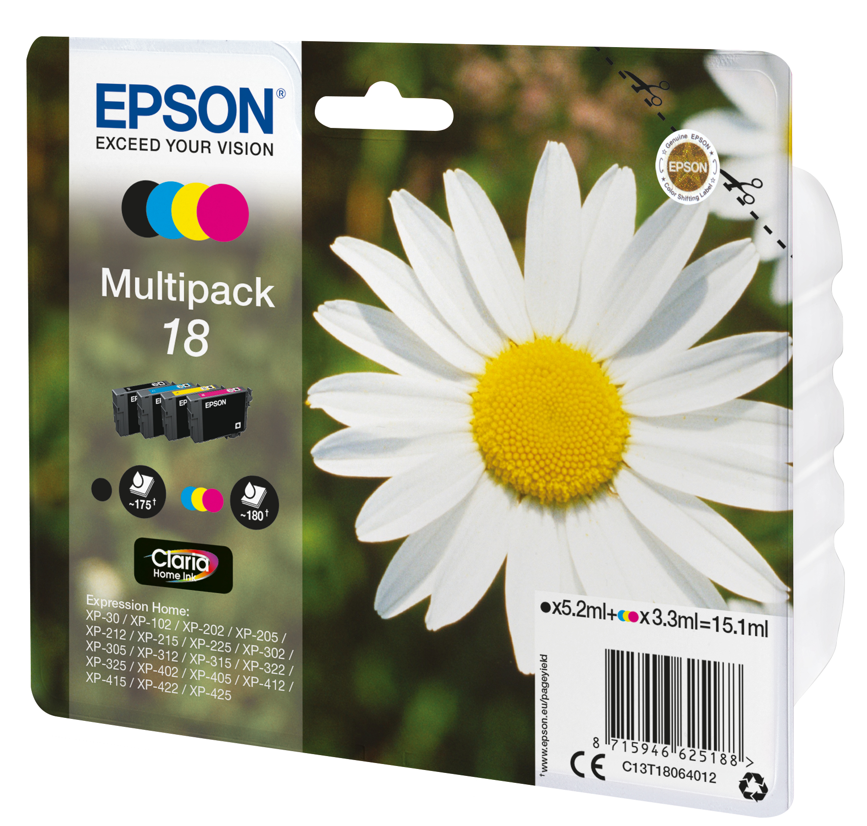 Epson 18 Multipack - 4er-Pack - 15.1 ml - Schwarz, Gelb, Cyan, Magenta