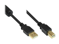 USB2.0 Kabel m.Ferrit A-B schw. 2m