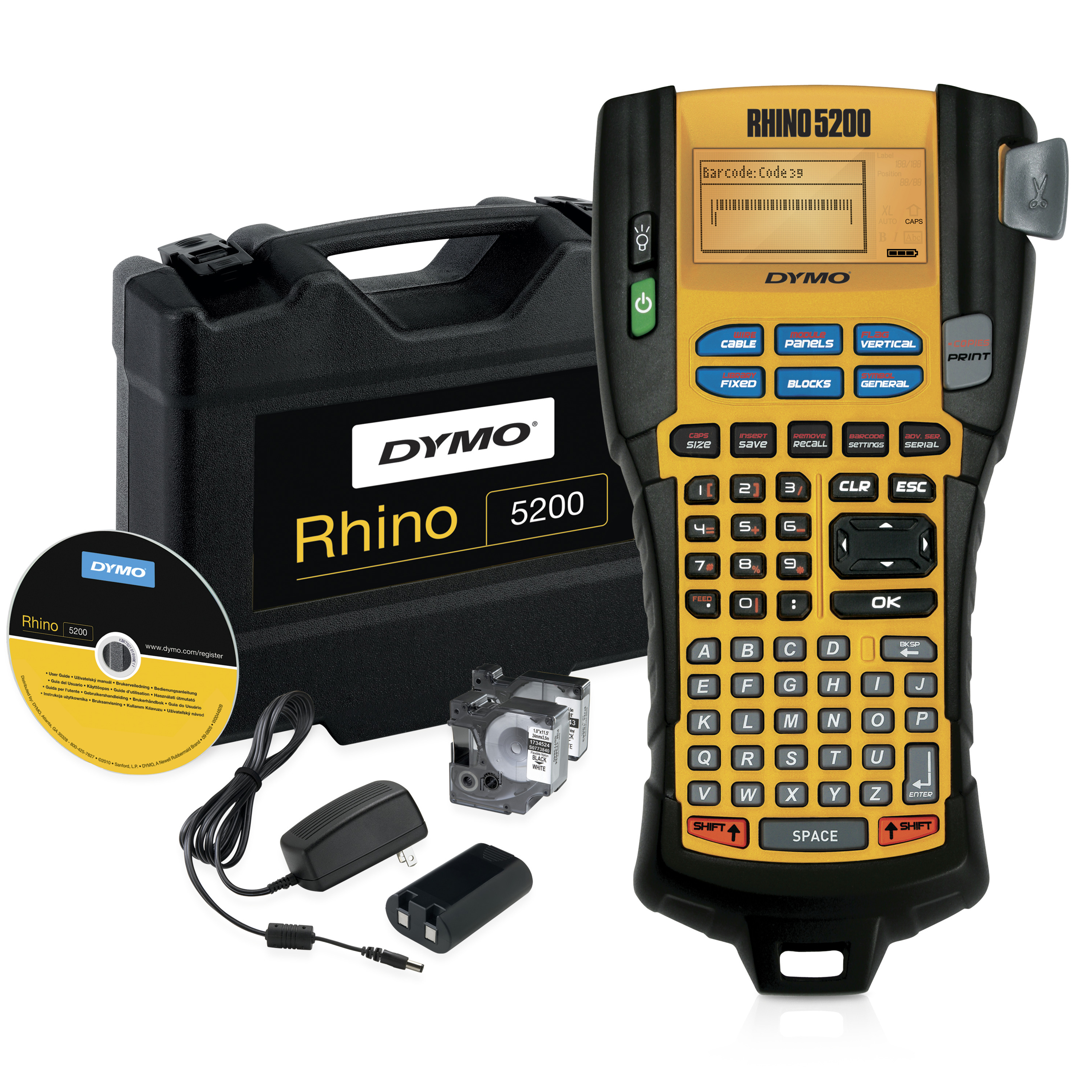 DYMO | Rhino 5200 - Industrielles Beschriftungsgerät | ABC-Tastatur | im KofferSet