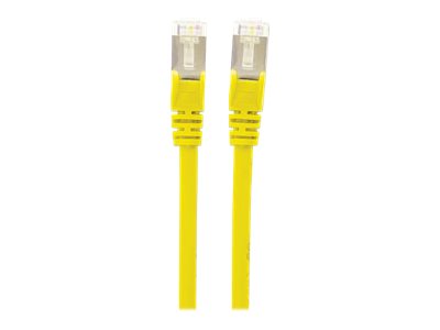 Intellinet Network Patch Cable, Cat7 Cable/Cat6A Plugs, 0.5m, Yellow, Copper, S/FTP, LSOH / LSZH, PVC, RJ45, Gold Plated Contacts, Snagless, Booted, Polybag - Patch-Kabel - RJ-45 (M)