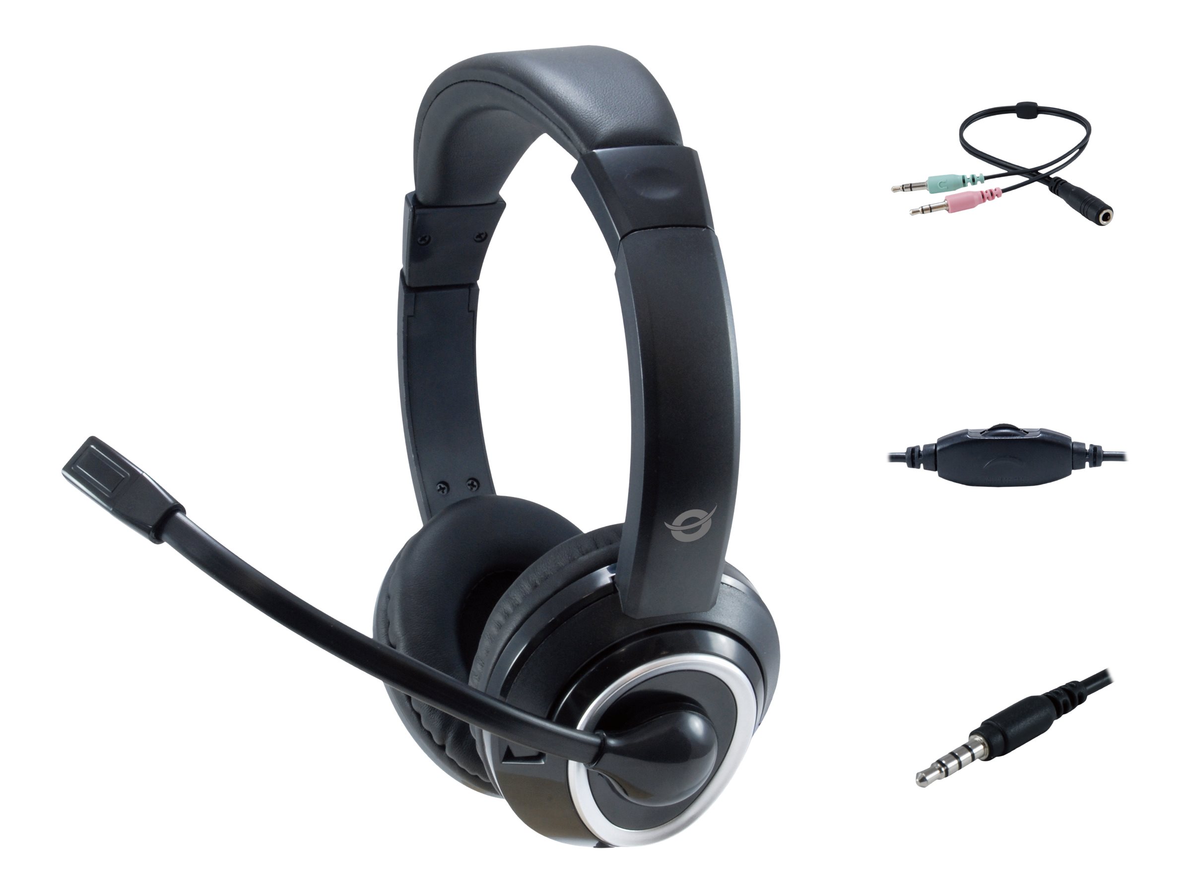 CONCEPTRONIC Headset Klinke 2m Kabel,Mikro,int.Bed.Stereo sw