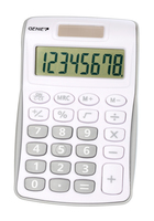 Genie 120 S - Tasche - Display-Rechner - 8 Ziffern - 1 Zeilen - Batterie/Solar - Grau - Weiß