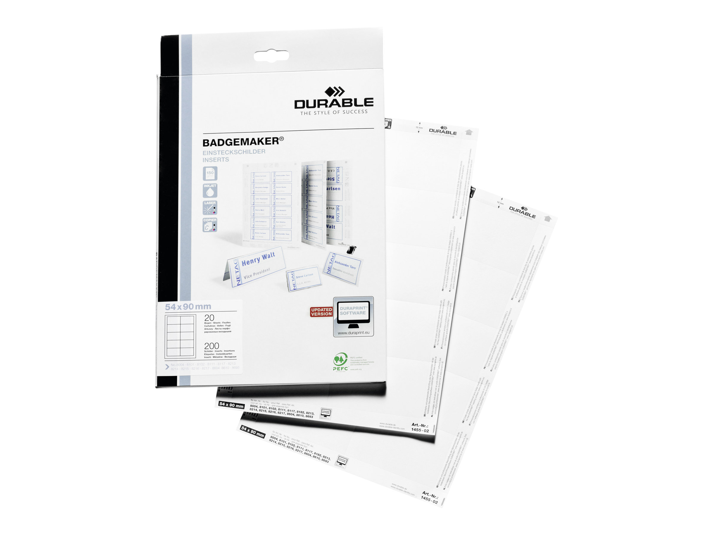 Einsteckschilder Badgemaker – 54 x 90 mm