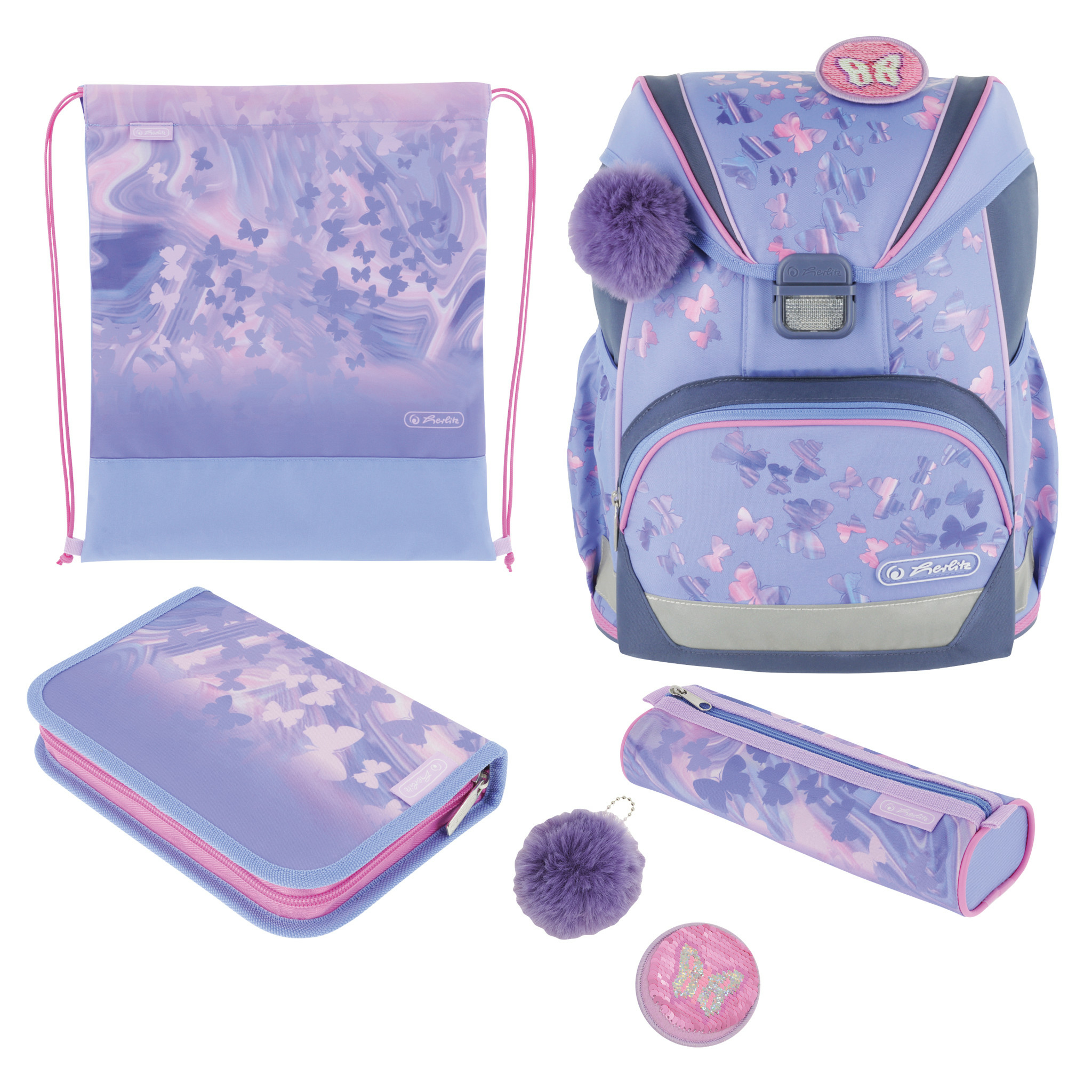 UltraLight Plus Butterfly Paradise – Schulranzen-Set mit ergonomischem Tragesystem