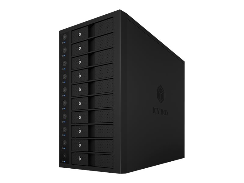 ICY BOX | Ext. HDD-Gehäuse, 10x SATA 3,5" zu 1x USB 3.1 (Gen 2) Type-C®, SINGLE | black