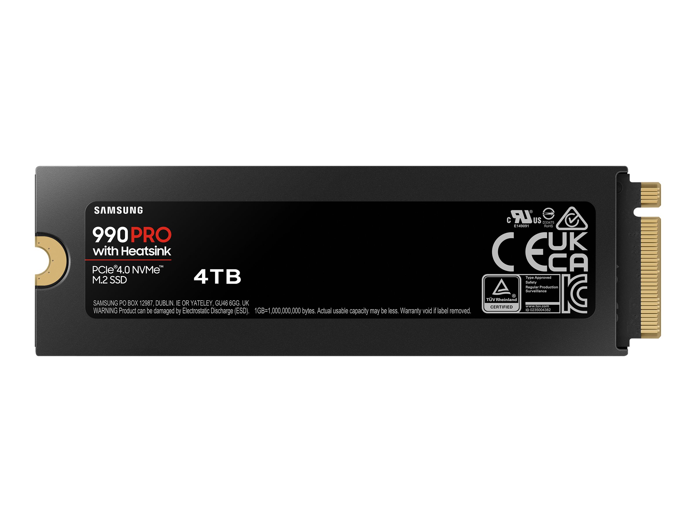 Samsung 990 Pro 4TB mit Kühlkörper - PCIe 4.0 - M.2 NVMe SSD