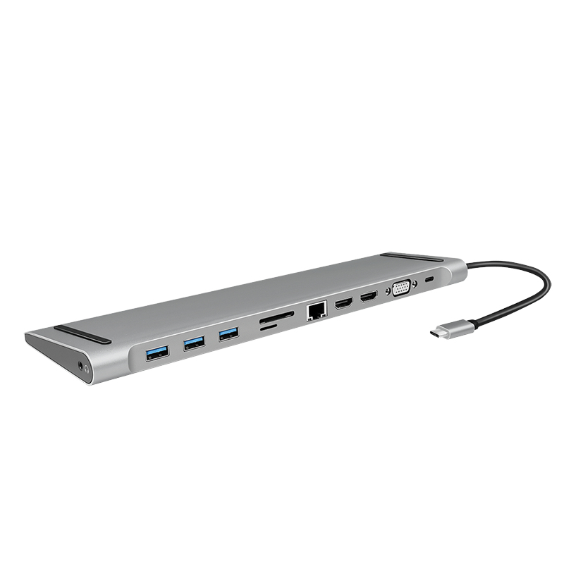 LogiLink UA0373 - Verkabelt - USB 3.2 Gen 1 (3.1 Gen 1) Type-C - 100 W - 3,5 mm - 10,100,1000 Mbit/s - Aluminium
