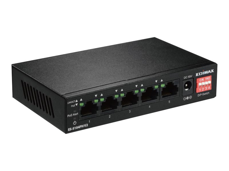 Edimax ES-5104PH V2 - Switch - 4 x 10/100 (PoE+)