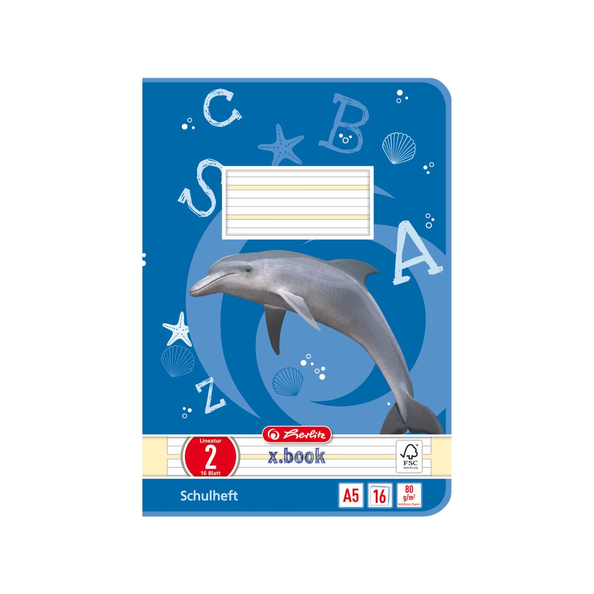 herlitz | Heft A5 16 Blatt Lineatur 02 FSC Mix