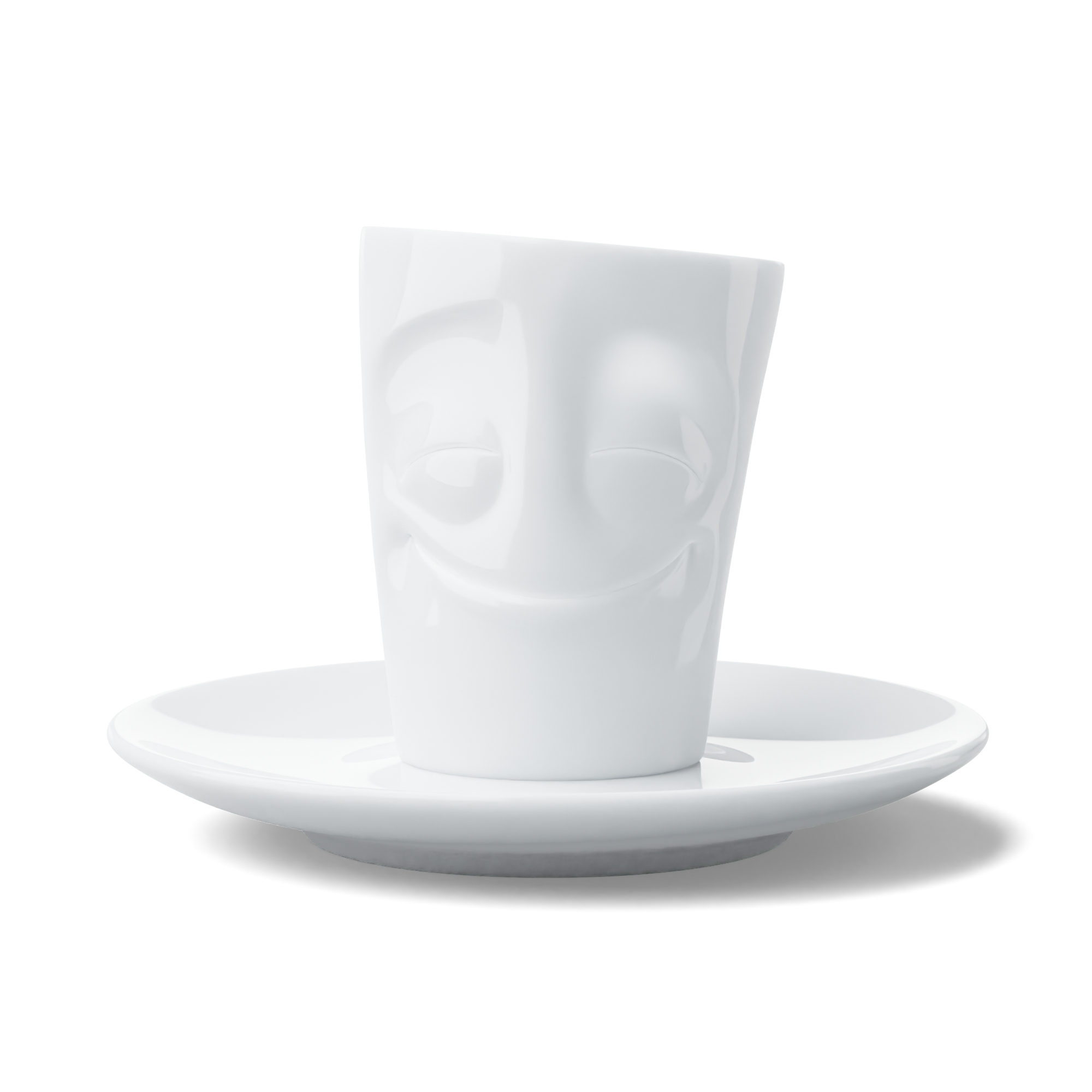 FIFTYEIGHT Espresso Mug mit Henkel 80ml - Vergnügt weiß