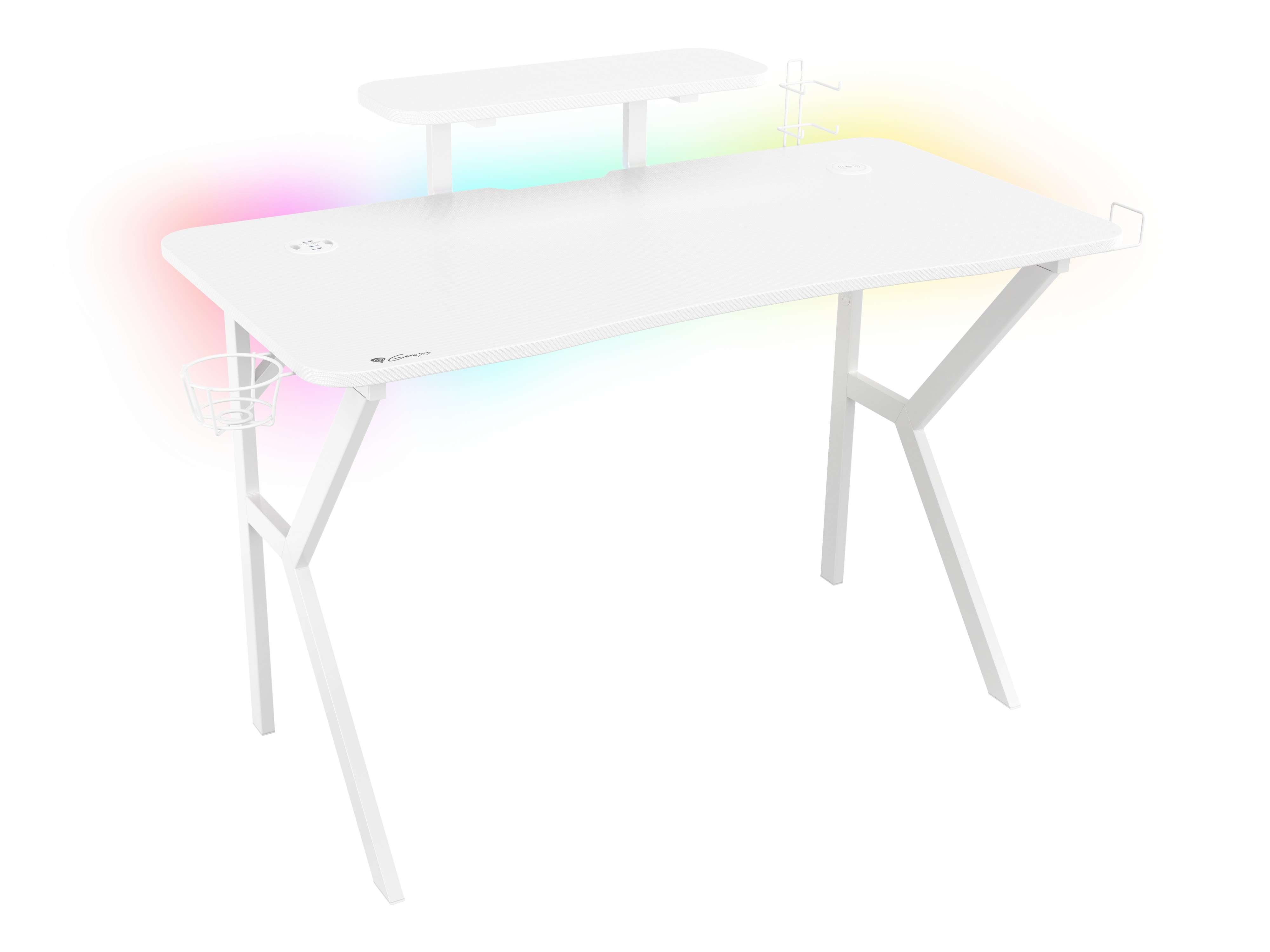 Genesis Gaming Tisch HOLM 320 RGB weiß (120cm x 75cm)