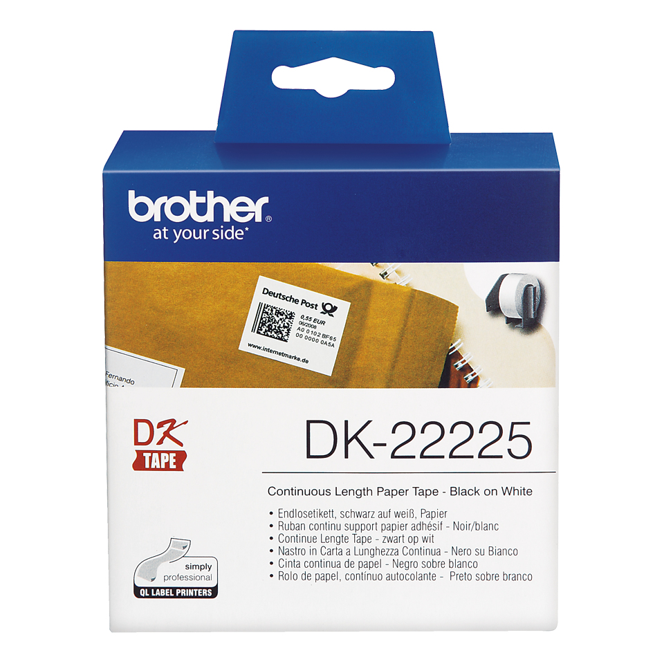 Brother DK-22225 - Papier - Schwarz auf Weiß - Rolle (3,8 cm x 30,5 m)