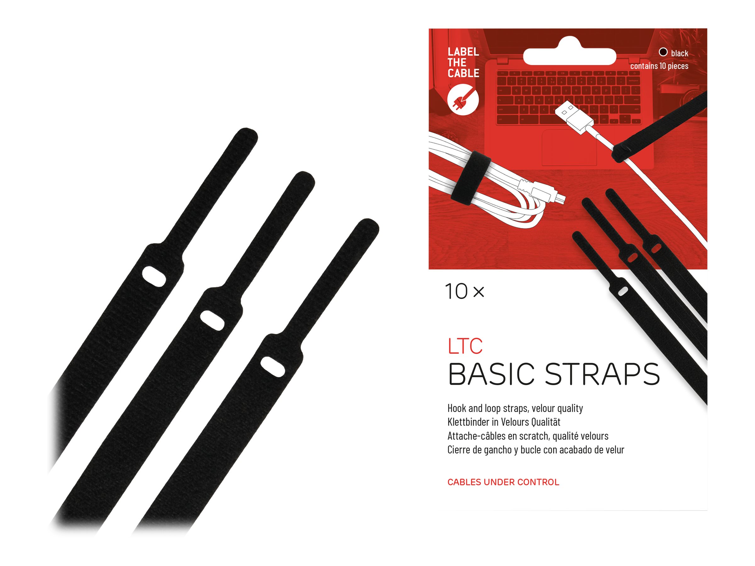 Label-the-cable LTC BASIC STRAPS - Kabelbinder - 17 cm - Schwarz (Packung mit 10)