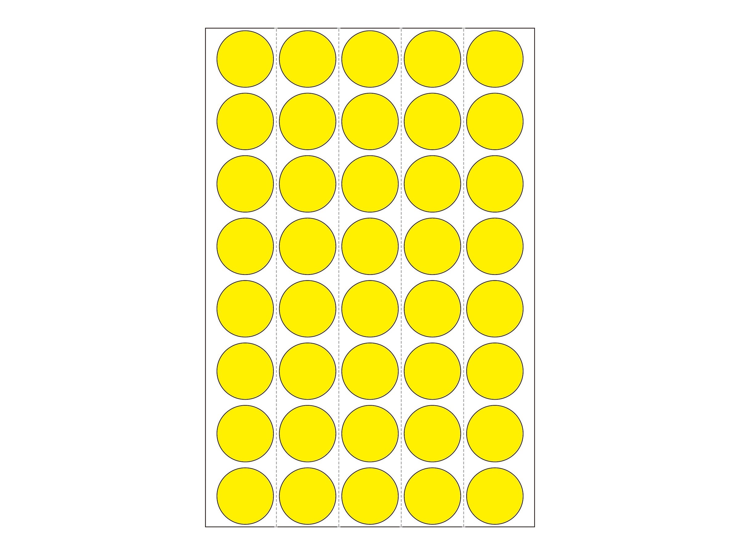 HERMA Papier - matt - permanenter Klebstoff - Gelb - 19 mm rund 1280 Etikett(en) (32 Bogen x 40)