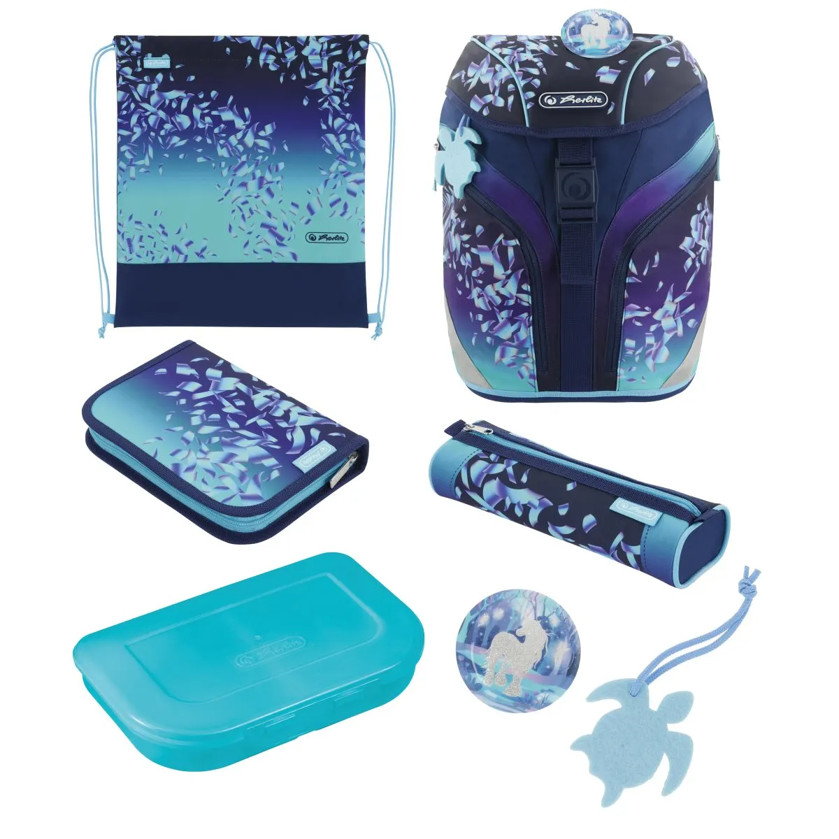 Grundschulrucksack SoftLight Plus Greenline Blue Ice