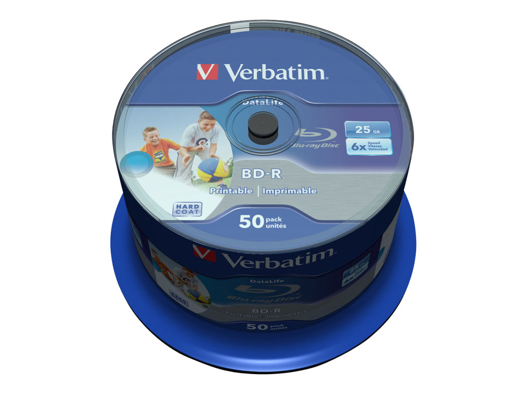 Verbatim DataLife - 50 x BD-R - 25 GB 6x - mit Tintenstrahldrucker bedruckbare Oberfläche