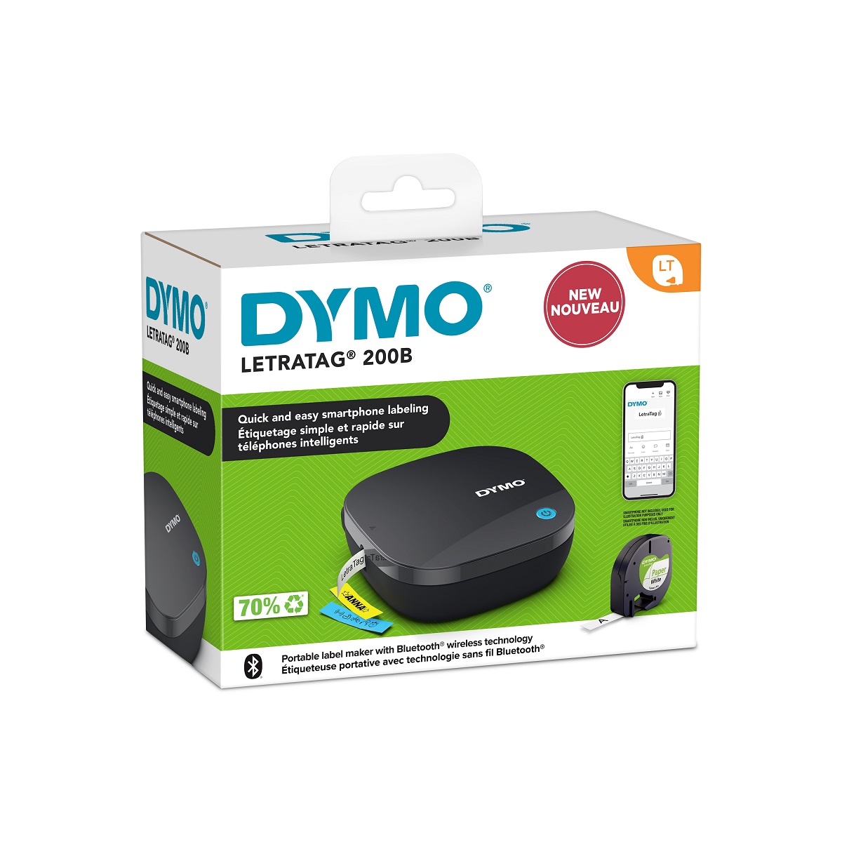 DYMO LetraTag LT-200B Bluetooth schwarz inkl. Band s/w plast