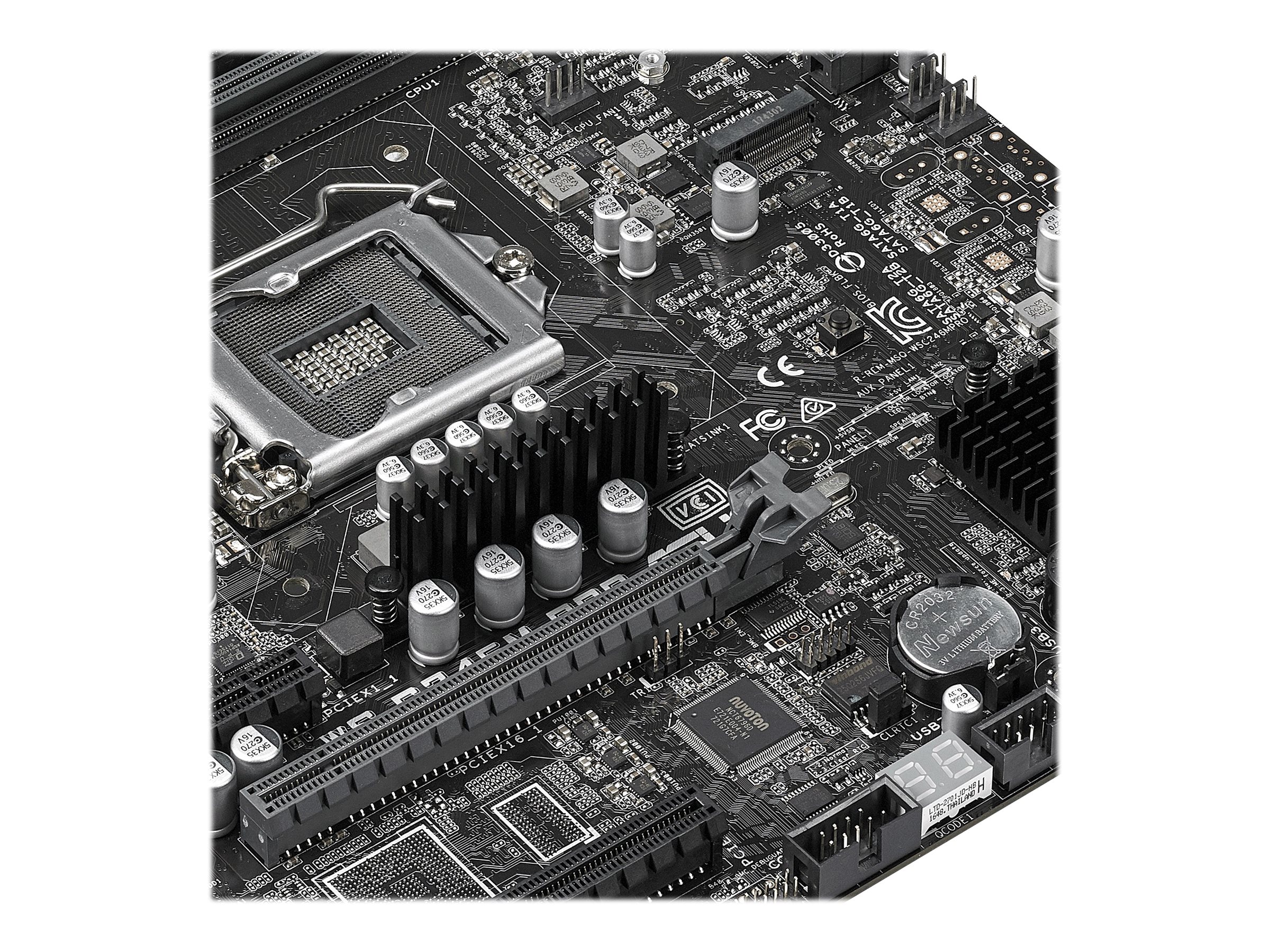 ASUS WS C246M PRO - Motherboard - micro ATX - LGA1151 Socket - C246 - USB 3.1 Gen 1, USB 3.1 Gen 2 - 2 x Gigabit LAN - Onboard-Grafik (CPU erforderlich)