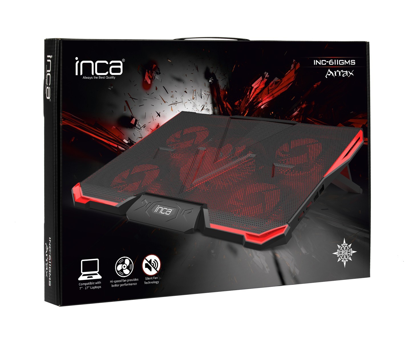 INCA Notebook Kühler INC-611GMS  Gaming, 14-17"", 5 Lüfter retail