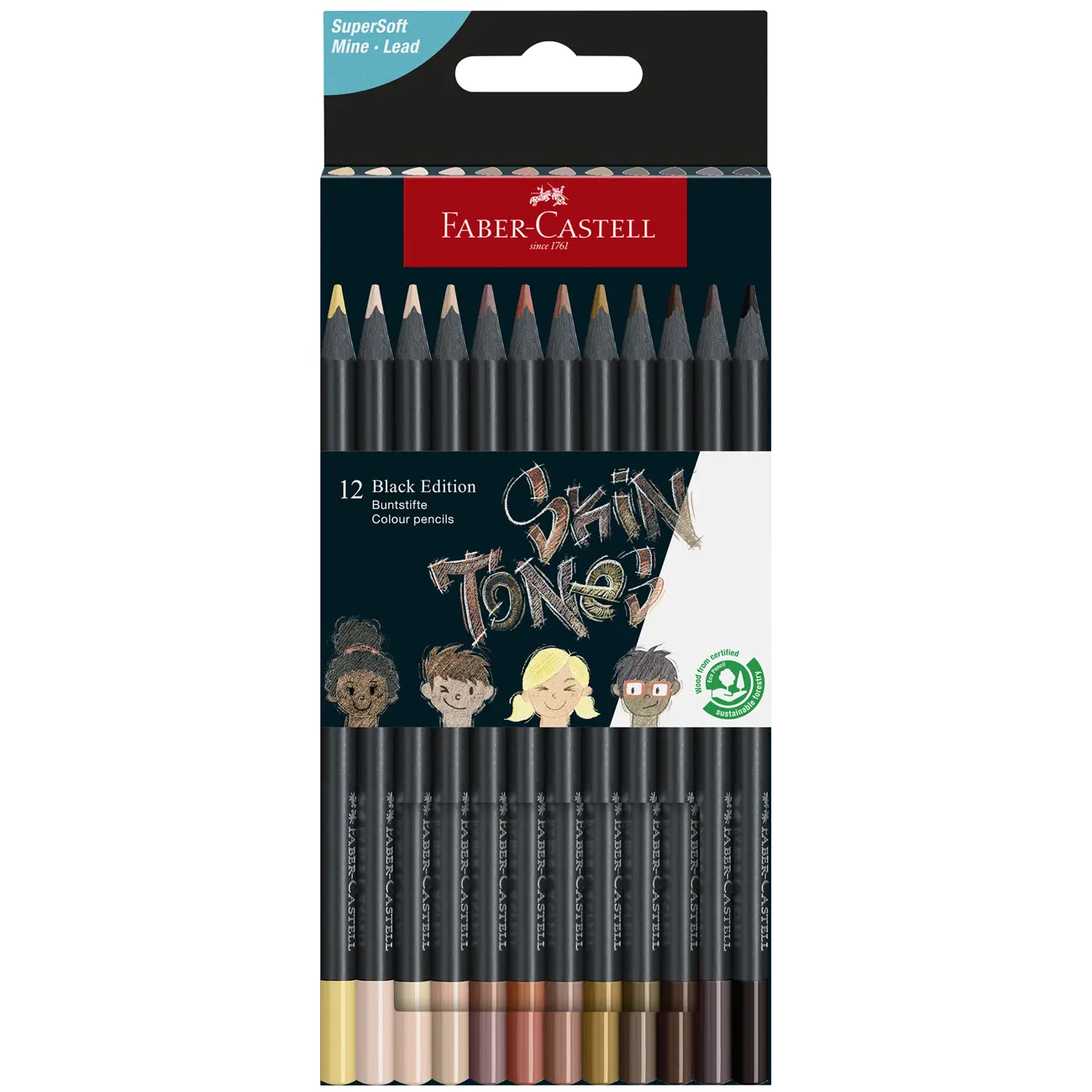 Buntstifte Black Edition Skin Tones 12er