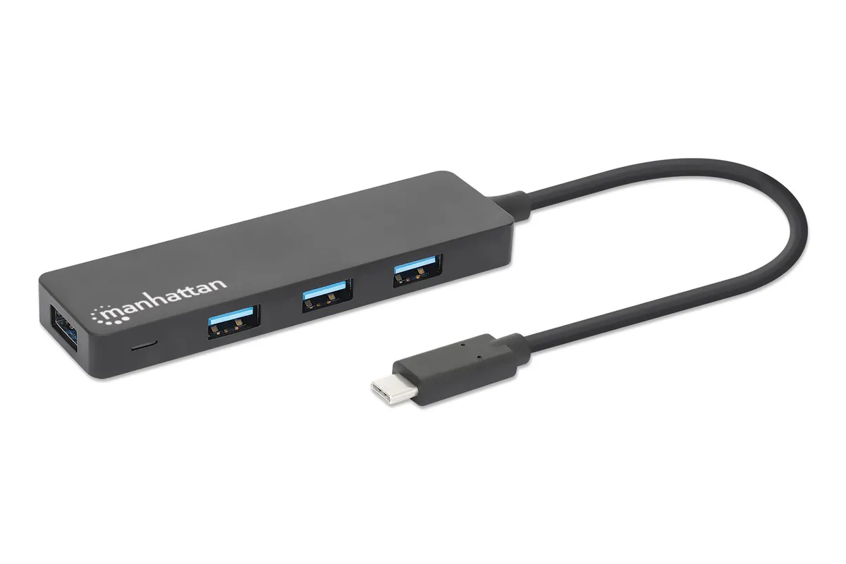 USB-C Hub 4-Port | 4x USB 3.2 Gen 1 | 5 Gbit/s | USB-C | Schwarz
