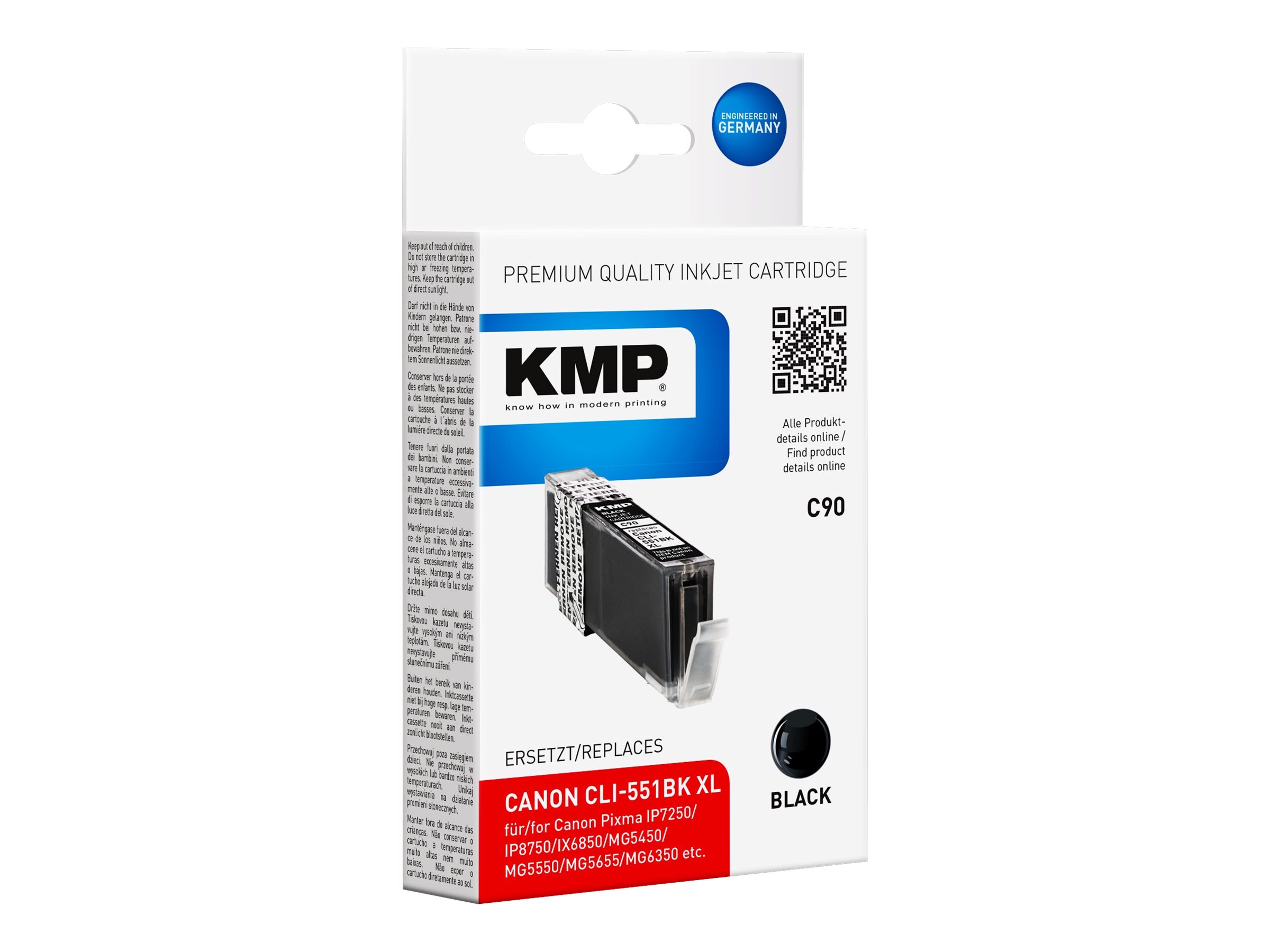 KMP C90 - 15 ml - Schwarz - kompatibel - Tintenpatrone