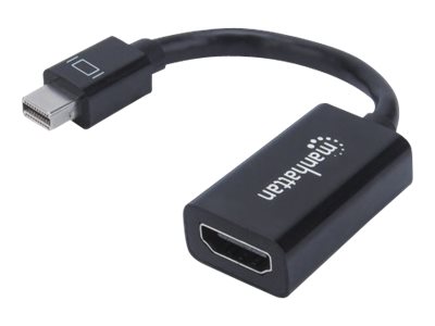 Manhattan Passiver Mini-DisplayPort auf HDMI-Adapter, Mini-DisplayPort-Stecker auf HDMI-Buchse, 1080p, schwarz — ideal for Mac-Computer - Video- / Audio-Adapter - Mini DisplayPort (M)