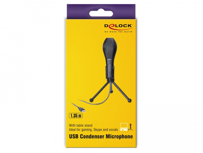 Delock Mikrofon - Kabelgebunden - USB - Schwarz