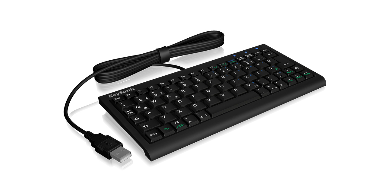 KEYSONIC | Tastatur, Super-Mini, SoftSkin, USB, Deutsch | black