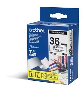 Brother TZe-261 - Standard-Klebstoff - Schwarz auf Weiß - Rolle (3,6 cm x 8 m)