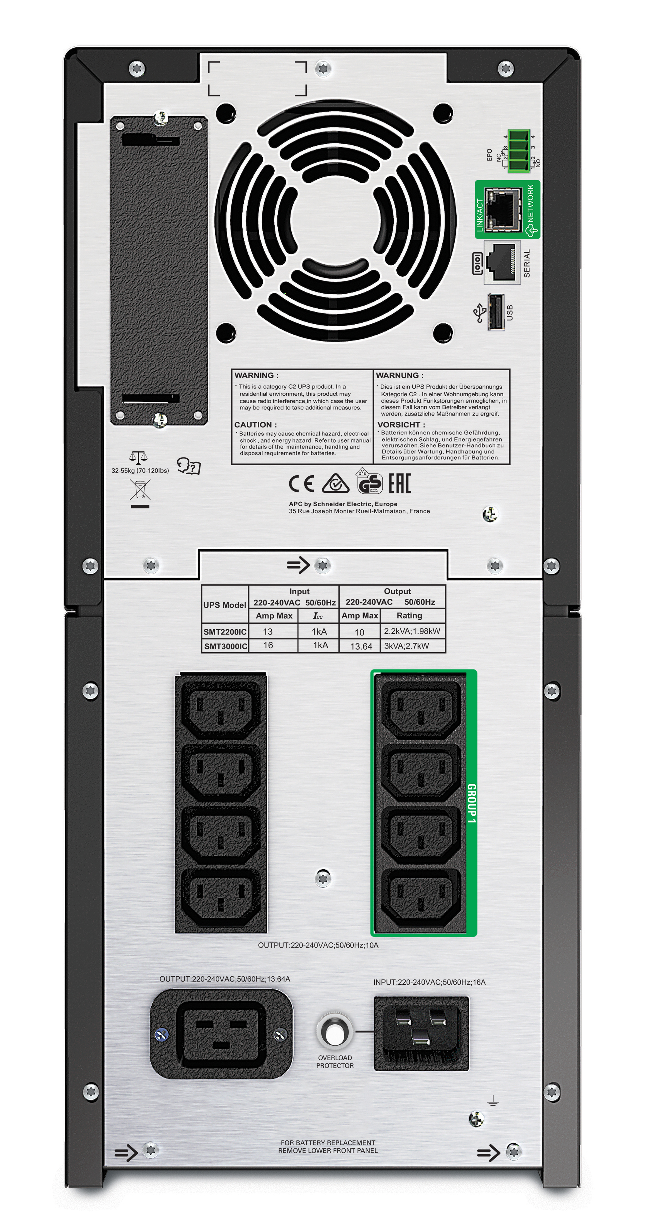 APC Smart-UPS SMT2200IC - USV - Wechselstrom 220/230/240 V