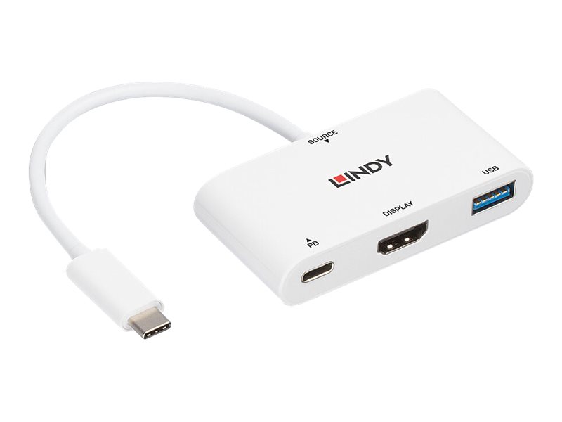 USB 3.1 Typ C auf HDMI Konverter mit USB Typ A Anschluss und Power Delivery